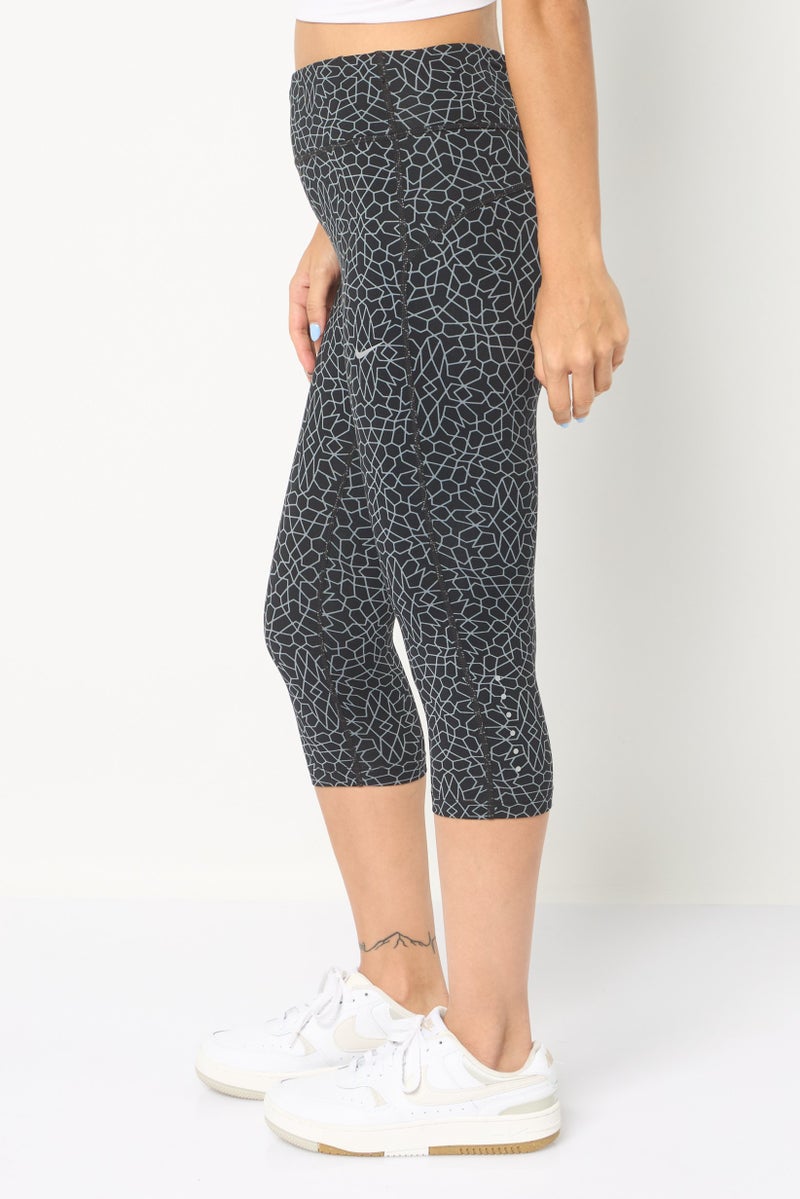 Nike Women Tight Fit Running Capri Tights, Multicolor - Image 3