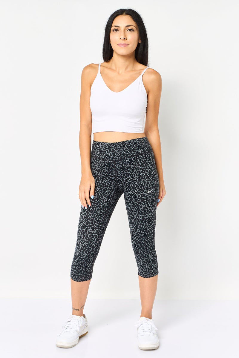 Nike Women Tight Fit Running Capri Tights, Multicolor - Image 2