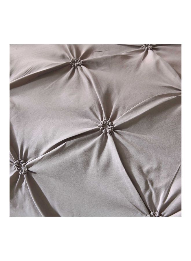 NIBEMINENT 3-Piece Silk Flower Design Bedding Set Polyester Grey - Image 2