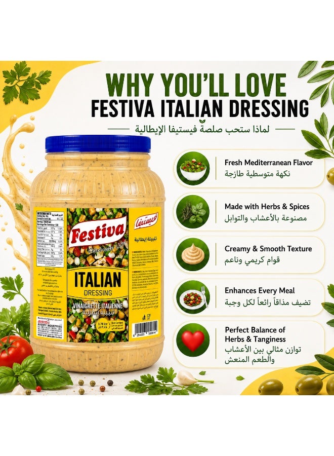 Festiva Italian Dressing 3.78L - Tangy Salad Dressing and Sandwich Spread for Burgers, Wraps and Snacks - Dip and Dressing Sauce - Image 3