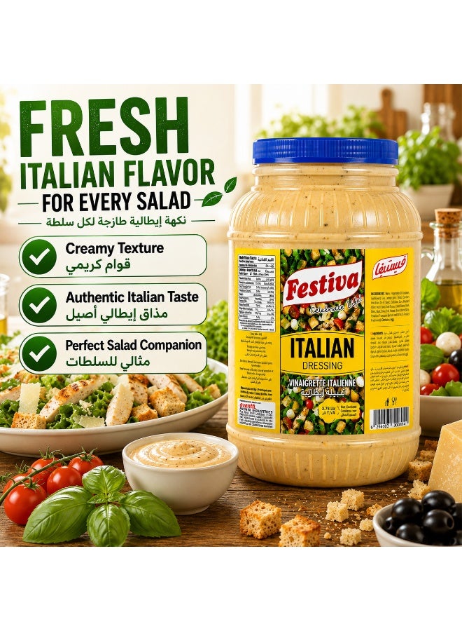 Festiva Italian Dressing 3.78L - Tangy Salad Dressing and Sandwich Spread for Burgers, Wraps and Snacks - Dip and Dressing Sauce - Image 2