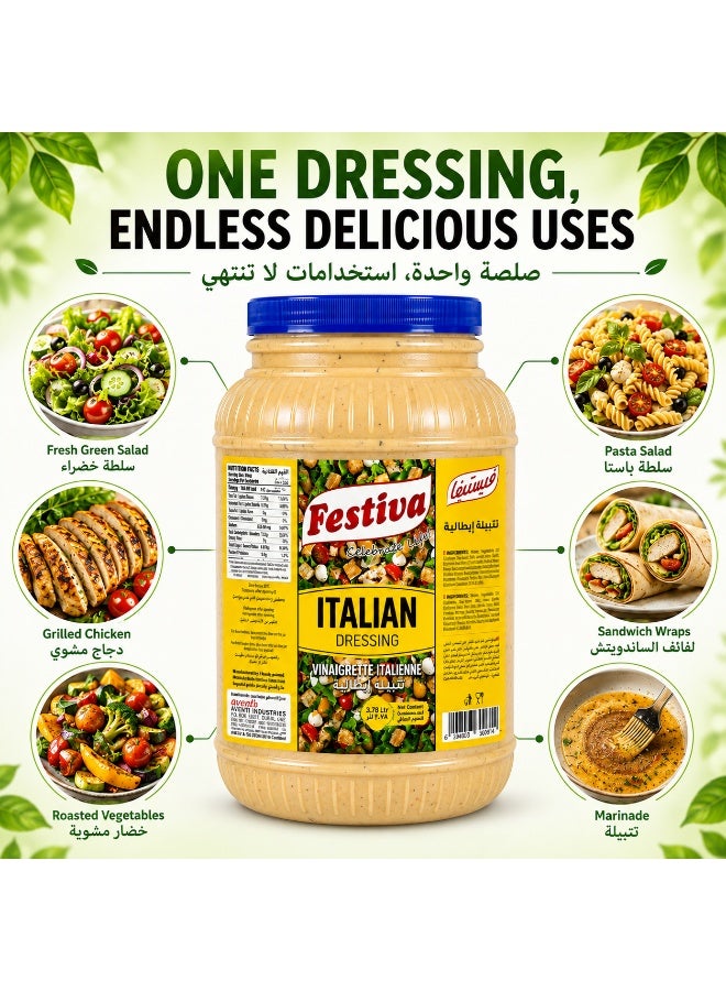 Festiva Italian Dressing 3.78L - Tangy Salad Dressing and Sandwich Spread for Burgers, Wraps and Snacks - Dip and Dressing Sauce - Image 4