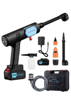 Cordless Pressure Washer, 21V Portable Electric Washer Gun with 6-in-1 Spray Nozzle, Adjustable Water Column Range, Max 652PSI/2.1GPM, Power Cleaner with Tool Case for Cars, Floors, Windows, Walls, Fences