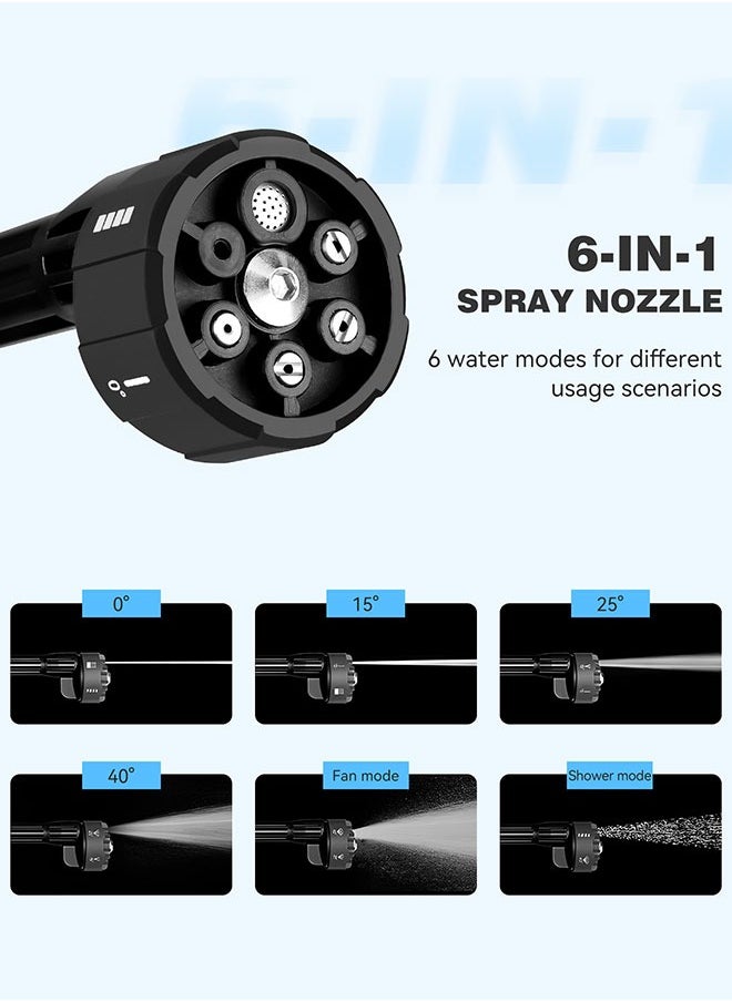 INKBIRD - Cordless Pressure Washer, 21V Portable Electric Washer Gun with 6-in-1 Spray Nozzle, Adjustable Water Column Range, Max 652PSI/2.1GPM, Power Cleaner with Tool Case for Cars, Floors, Windows, Walls, Fences - Image 1