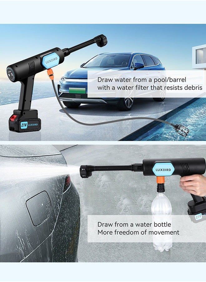INKBIRD - Cordless Pressure Washer, 21V Portable Electric Washer Gun with 6-in-1 Spray Nozzle, Adjustable Water Column Range, Max 652PSI/2.1GPM, Power Cleaner with Tool Case for Cars, Floors, Windows, Walls, Fences - Image 1