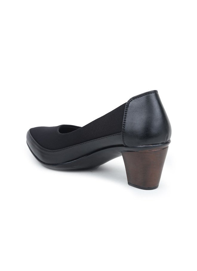 She Zone حذاء بكعب كتلة أسود للنساء - Image 3