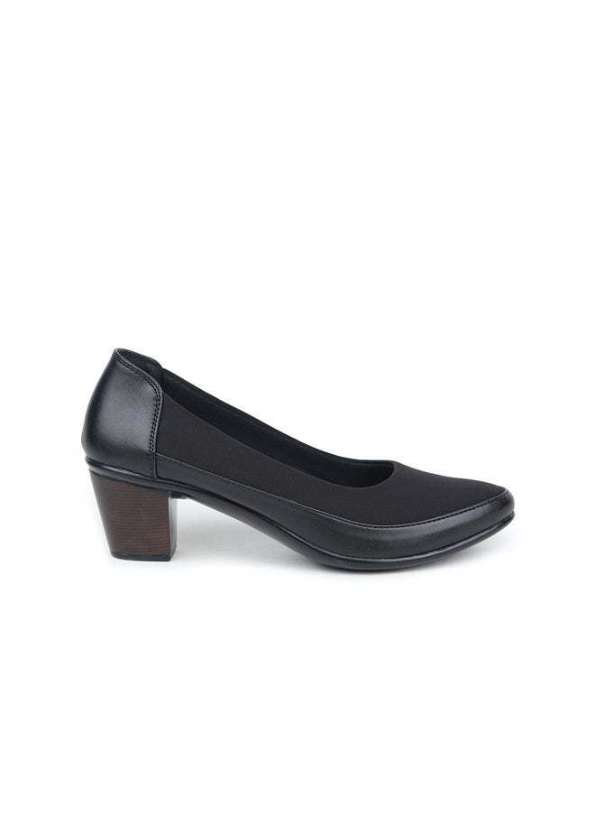 She Zone حذاء بكعب كتلة أسود للنساء - Image 4