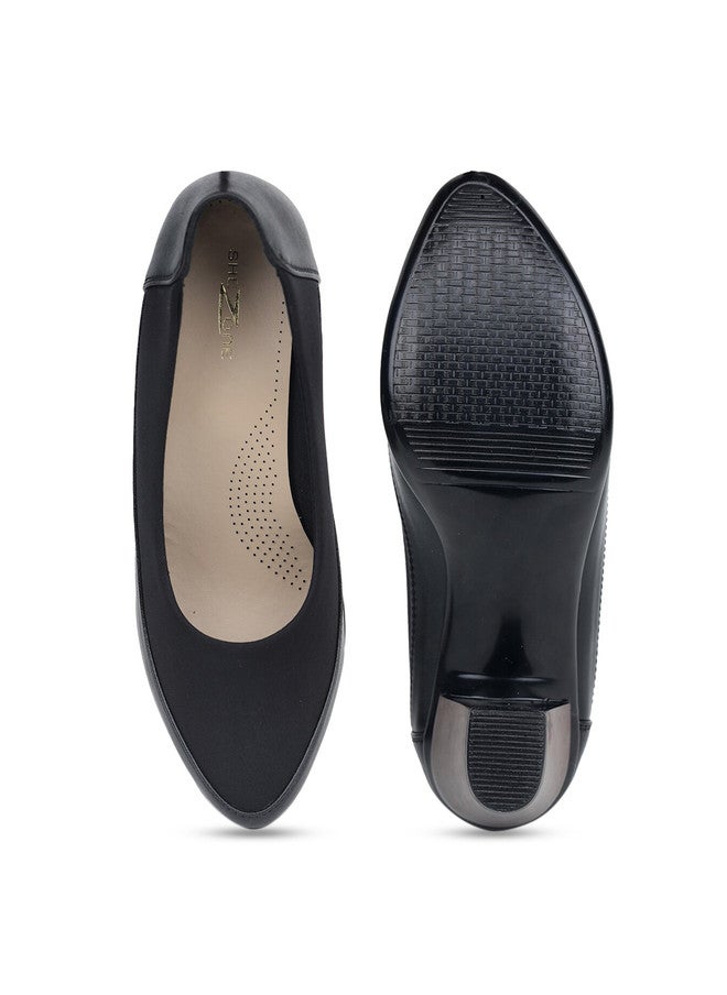 She Zone حذاء بكعب كتلة أسود للنساء - Image 5