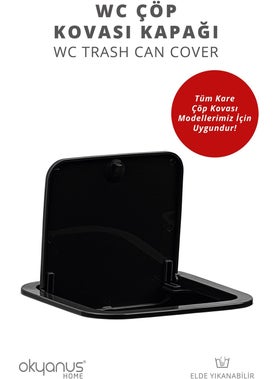 ‎okyanus Home Ocean Home Black Square Replacement Trash Can Cover  - Image 1