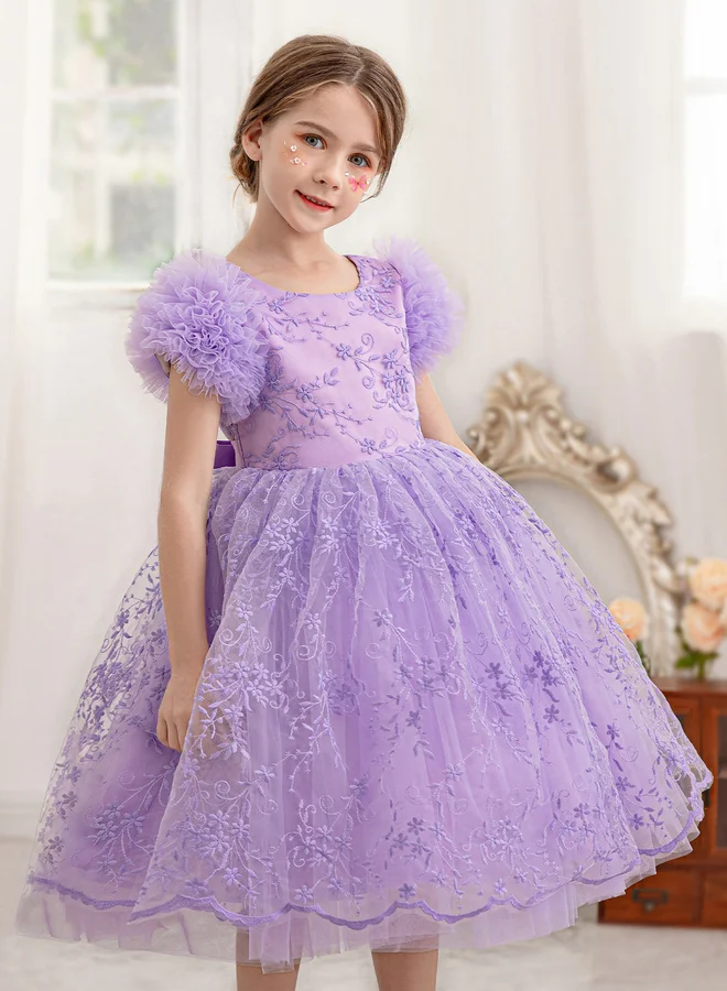 Take Two  Girls Floral Mesh All Lace Bow Detail Party Dress for Women | Best Price UAE