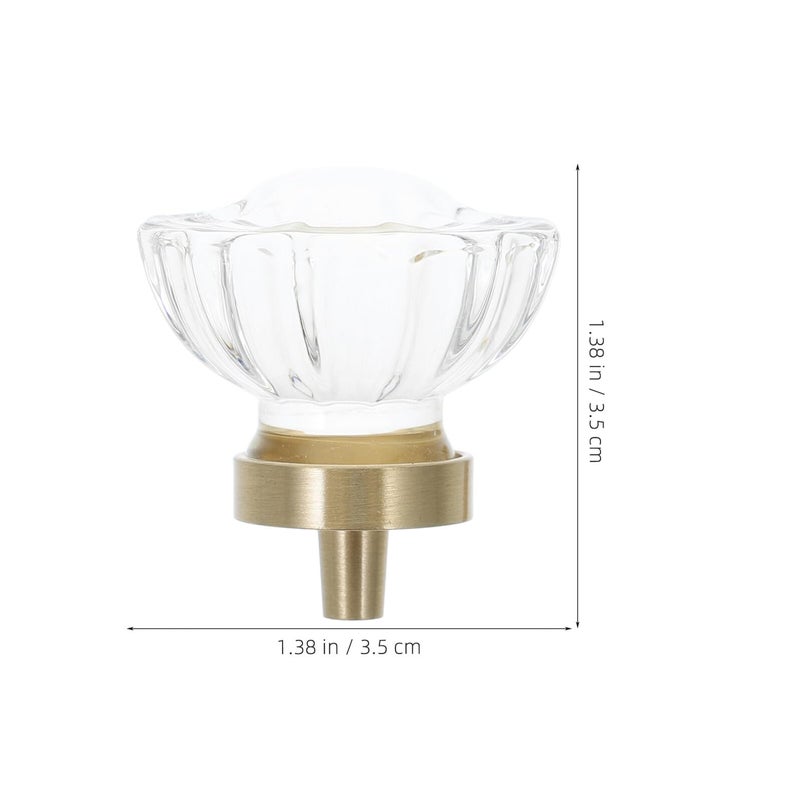 Vintage Brass Drawer Knobs Lotus Light Design Cabinet Handles Round Pulls With Screws - Image 3