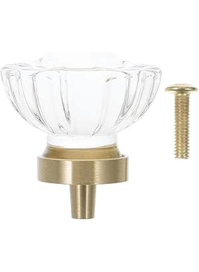 Vintage Brass Drawer Knobs Lotus Light Design Cabinet Handles Round Pulls With Screws - Image 1