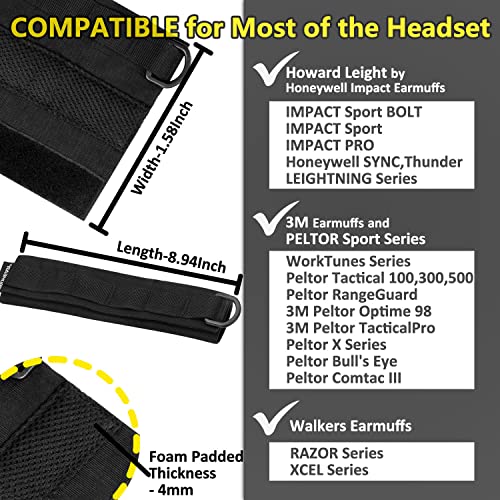 PROHEAR HC01 Headset Cover Tactical Advanced Earmuffs Modular Cover Fit for 3M WorkTunes Peltor Howard Leight Impact Walkers Razor Black - Image 3