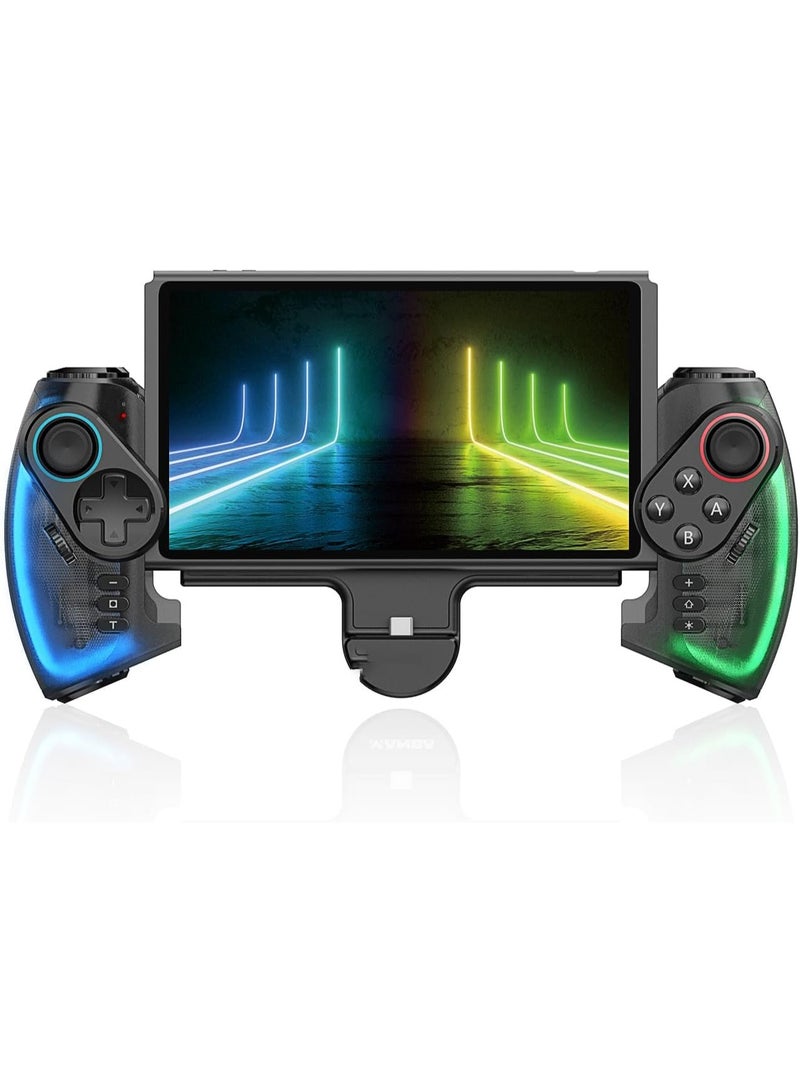 Ipega Switch OLED Joy-Con Controller – LED Enhanced Joypad with Telescopic Adjustment, Ergonomic Grip, Motion Control & Turbo (Handheld Mode) - Image 1