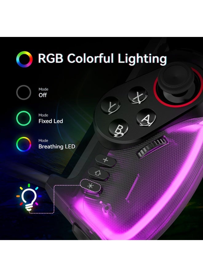 Ipega Switch OLED Joy-Con Controller – LED Enhanced Joypad with Telescopic Adjustment, Ergonomic Grip, Motion Control & Turbo (Handheld Mode) - Image 5