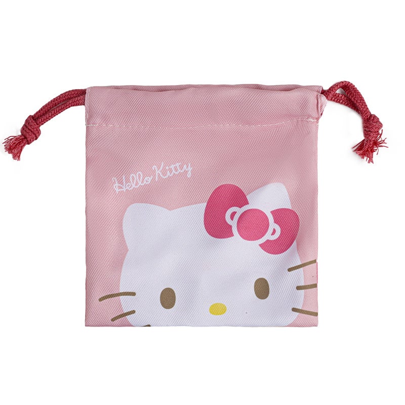Cartoon Cute Drawstring Bag Small Polyester Kids Storage Pouch KT cat lotus root starch 