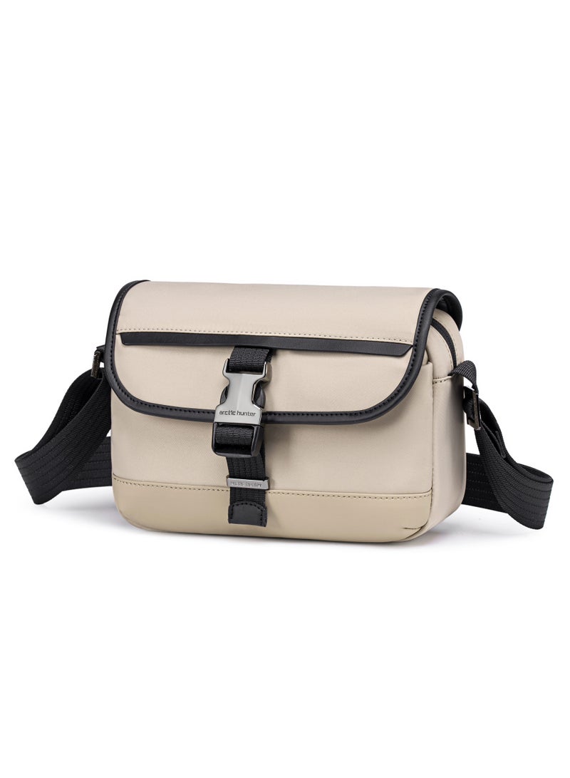 ARCTIC HUNTER Unisex Small Shoulder Bag Durable Water-Resistant Compact Sling Bag with Multiple Compartments for Casual/ Daily/ Travel, KB00828, Khaki - Image 1