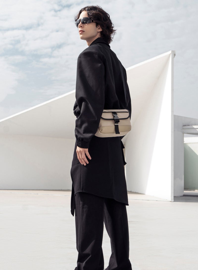 ARCTIC HUNTER Unisex Small Shoulder Bag Durable Water-Resistant Compact Sling Bag with Multiple Compartments for Casual/ Daily/ Travel, KB00828, Khaki - Image 4