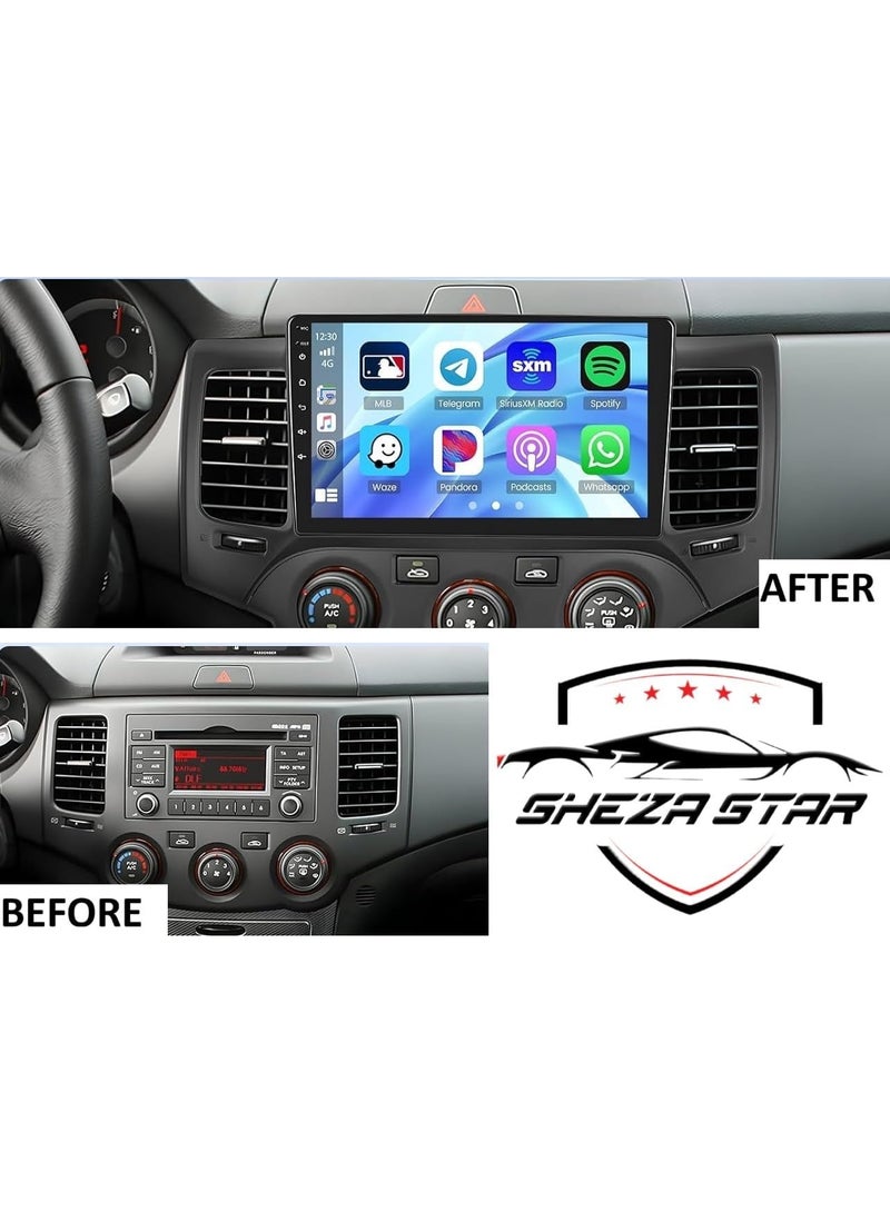 SHEZA STAR Android Car Stereo for Kia Optima Magentis 2008-2010 4GB RAM 64GB ROM Support Carplay, M-Link Wi-Fi BT, Radio GPS, 9 Inch IPS Touch Screen with AHD Camera Included - Image 2