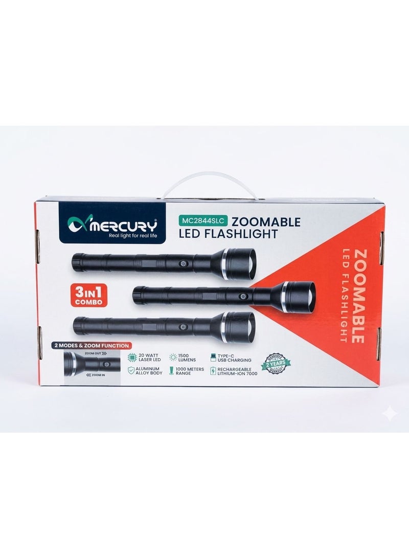مصباح يدوي LED قابل للتكبير من ميركوري MC2844SLC