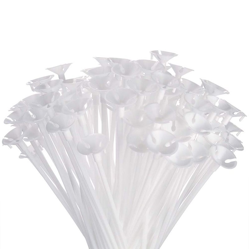 PP OPOUNT 50 Pieces Balloon Sticks Upgraded Version 126 Inch White Balloon Sticks Holders with Cups for Christmas Decoration Wedding Party Holidays Anniversary Decor - Image 2