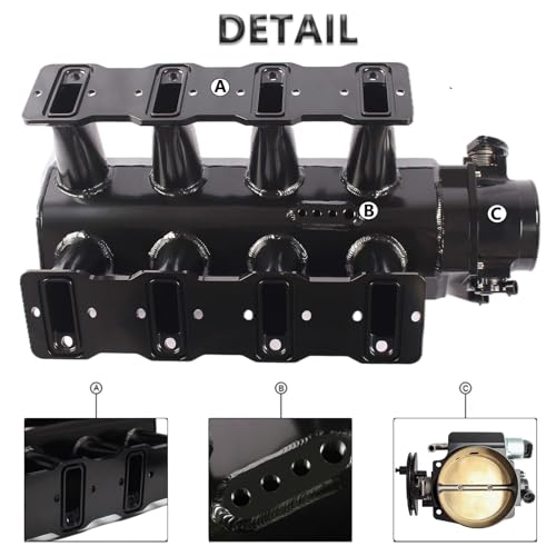 YESHMA For LS LS1 LS2 LS6 Intake Manifold with Throttle Body Compatible with Chevy 4.8L 5.3L 5.7L 6.0L (92MM Black) - Image 2
