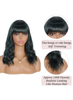 Kalyss Kalyss 14" Synthetic Wig with Hair Bangs Short Wavy Curly Wig for Women -Natural Looking and Heat Resistant Full Head Hair Replacement Wig for Daily Wear or Costume Wig  - Image 2