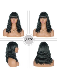 Kalyss Kalyss 14" Synthetic Wig with Hair Bangs Short Wavy Curly Wig for Women -Natural Looking and Heat Resistant Full Head Hair Replacement Wig for Daily Wear or Costume Wig  - Image 4