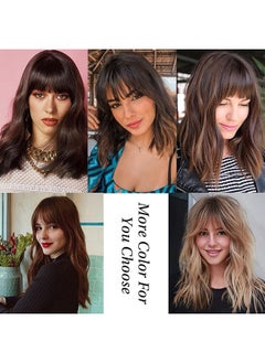 Kalyss Kalyss 14" Synthetic Wig with Hair Bangs Short Wavy Curly Wig for Women -Natural Looking and Heat Resistant Full Head Hair Replacement Wig for Daily Wear or Costume Wig  - Image 5