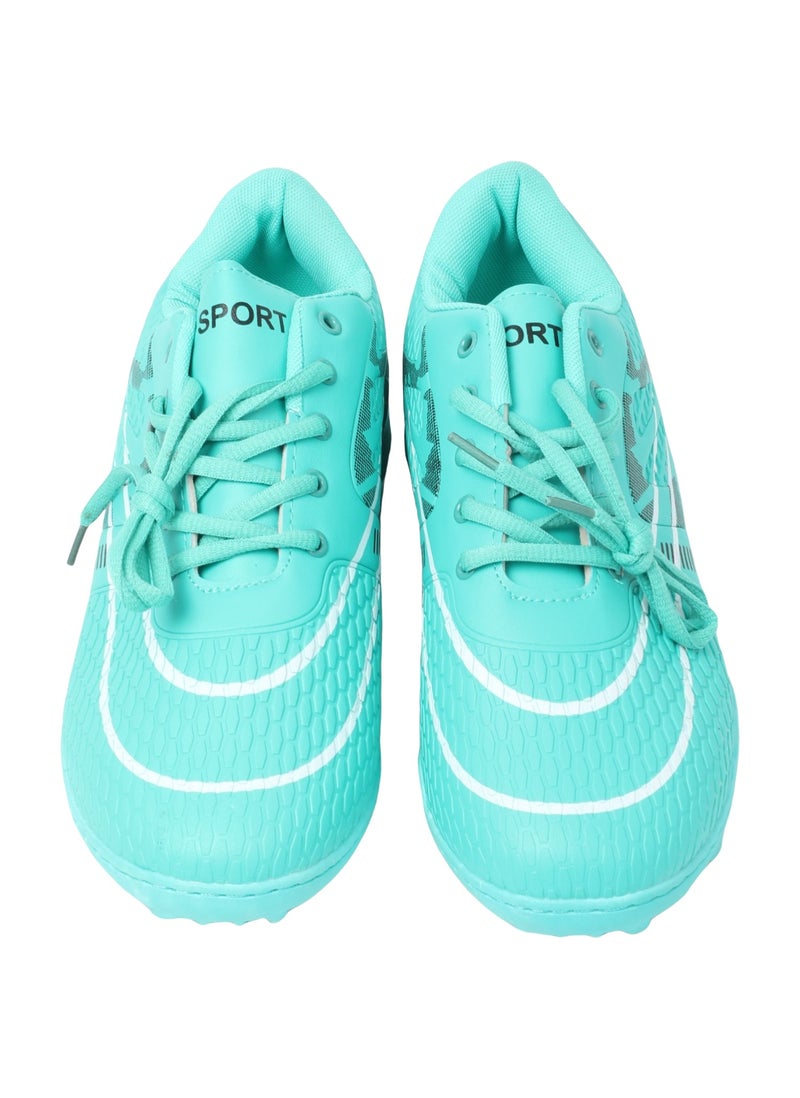 حذاء كرة قدم للأطفال – إغلاق بأربطة، سطح مزخرف – المقاسات الأوروبية 31–36 - Image 1