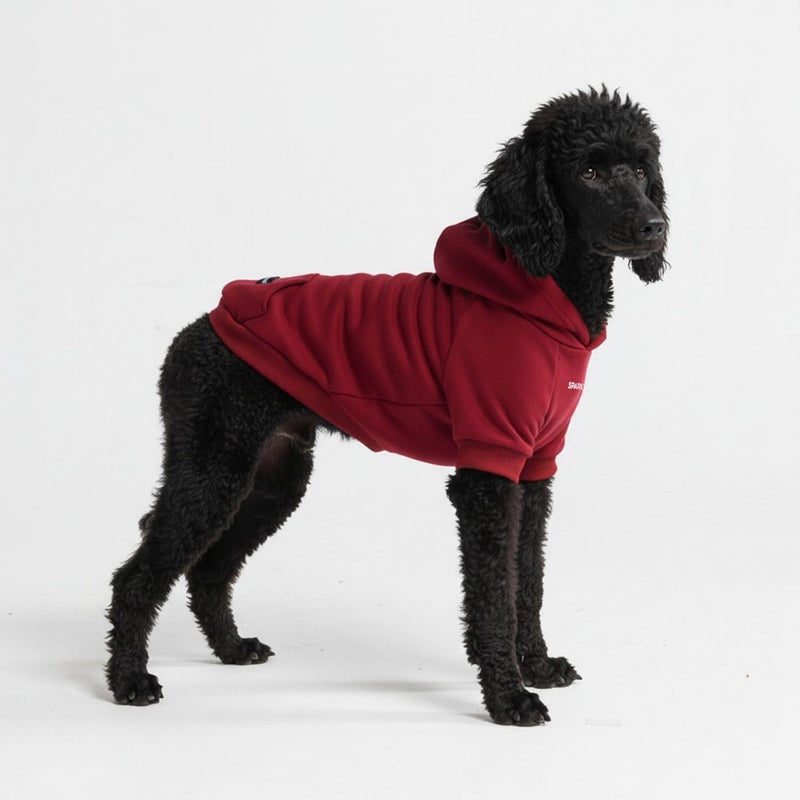 Spark Paws Dog Hoodie – Premium Dog Sweater for Small, Medium, and Large Dogs | Warm Outfits for French Bulldogs, Pitbull, Puppy, Winter Jacket Alternative - Burgundy - 2XL - Image 1