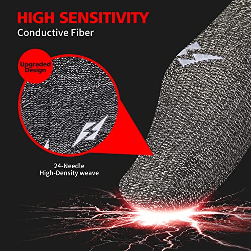 sinrella 6 Pieces Gaming Finger Sleeve Thumb Sleeve Controller for Mobile Game for PUBG Anti-Sweat Breathable Seamless (Charcoal Gray Blue) - Image 3