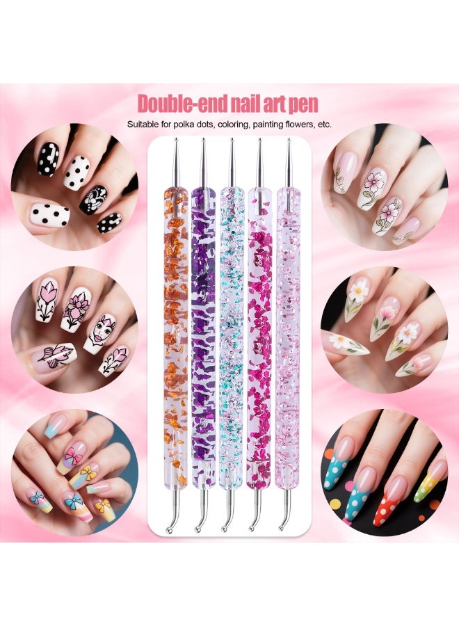 YelaJoy Nail Dotting Tools 32PCS Double-ended Nail Art Brushes Kit Nail Art Gel Polish Liner Brushes Design Pen For Nail Drawing And Nail Paint Brushes Small Detail Brushes - Image 5