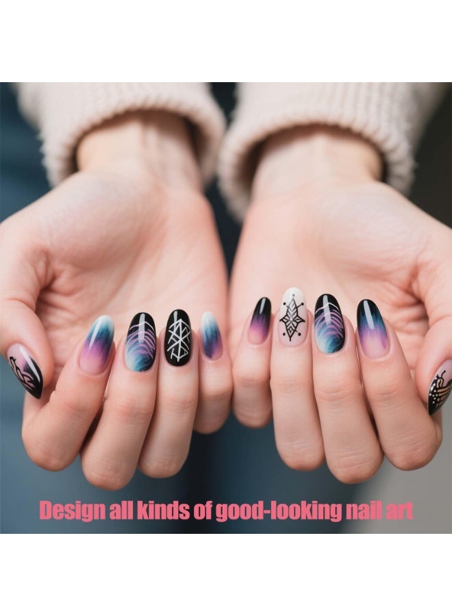 YelaJoy Nail Dotting Tools 32PCS Double-ended Nail Art Brushes Kit Nail Art Gel Polish Liner Brushes Design Pen For Nail Drawing And Nail Paint Brushes Small Detail Brushes - Image 2