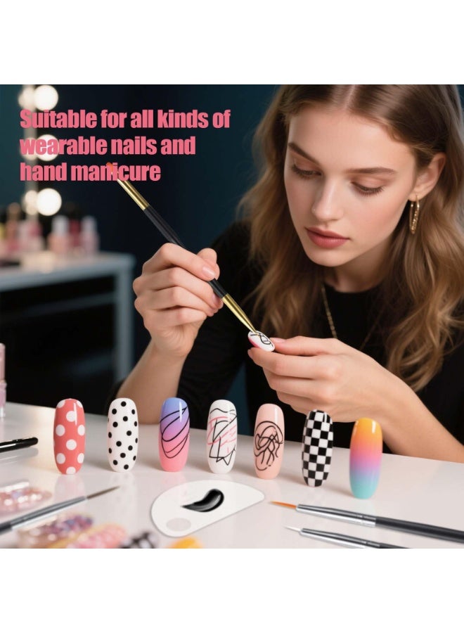 YelaJoy Nail Dotting Tools 32PCS Double-ended Nail Art Brushes Kit Nail Art Gel Polish Liner Brushes Design Pen For Nail Drawing And Nail Paint Brushes Small Detail Brushes - Image 4