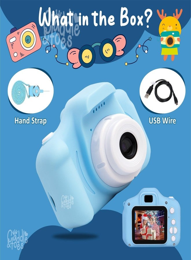 CADDLE & TOES Kids Digital Camera for Photos & Videos | Mini Camera Toy with 2-Inch Screen & USB Rechargeable | Fun & Educational Gift for Boys & Girls Age 3-10 | Easy to Use for Kids (Blue) - Image 3
