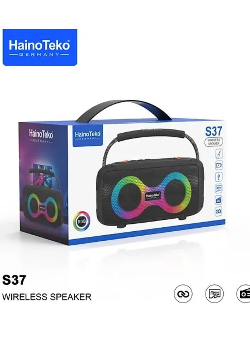 Haino Teko S37 Portable Wireless Bluetooth Speaker – Compact, High-Quality Sound, Waterproof Design | Long Battery Life, Hands-Free Calling – Ideal for Outdoor Adventures, Travel & Parties - Image 2