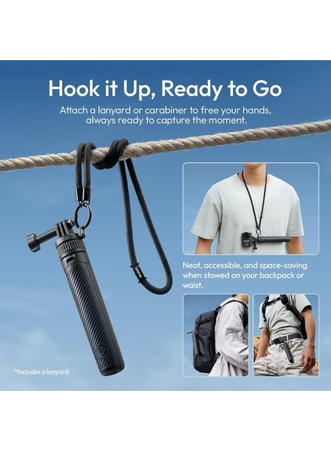 ULANZI MT92 Action Camera Selfie Stick Tripod 23.62", Portable Adjustable Vlog Handle Grip with Neck Lanyard for GoPro Hero 13/12/11/10/9/8/7/6, AKASO, DJI Osmo Action 6/5 Pro/4/3, Insta360 - Image 2