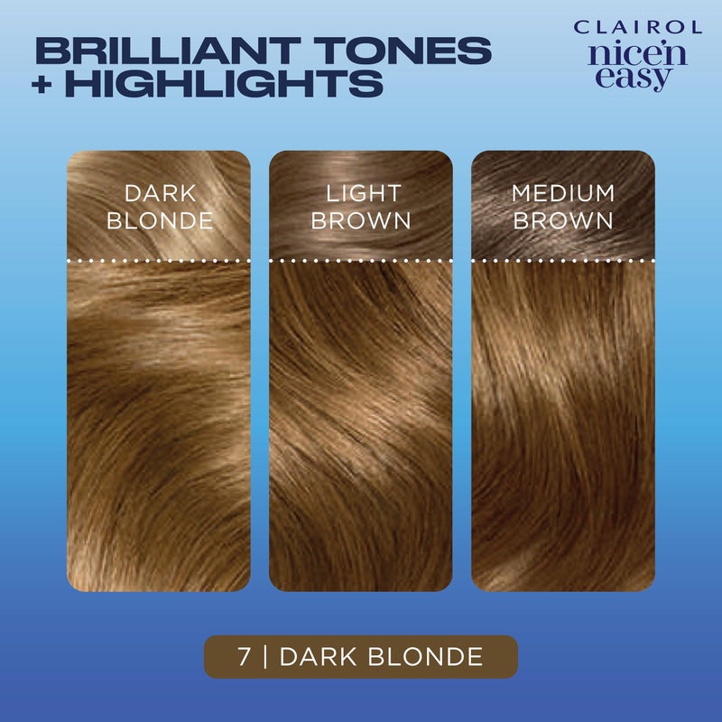 Clairol Nice'n Easy Permanent Hair Dye, 7 Dark Blonde Hair Color, Pack of 3 - Image 4