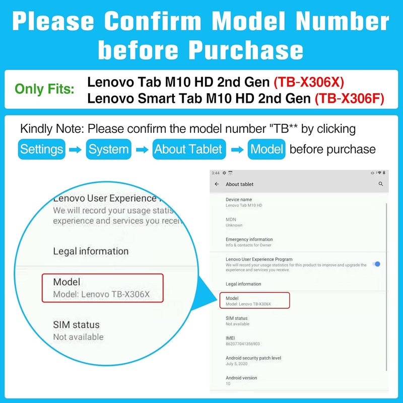 Procases [2 Pack] Screen Protector For Lenovo Tab M10 Hd 2Nd Gen (Tb-X306X) / Smart Tab M10 Hd 2Nd Gen (Tb-X306F) 10.1 Inch 2020 Release, Tempered Glass Screen Film Guard Screen Protector Clear - Image 2