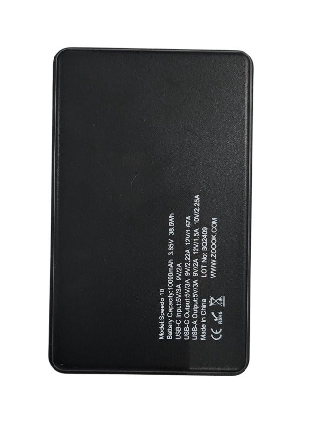ZOOOK Speedo 10 Ultra Compact Power Bank 10000mAh – 22.5W Super Fast Charging, Dual Output, LED Display – Black - Image 4
