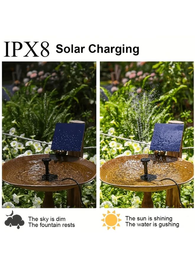 1.5W Mini Solar Fountain Pump Set With Six Nozzles For Fish Ponds Gardens Bird Baths - Image 3