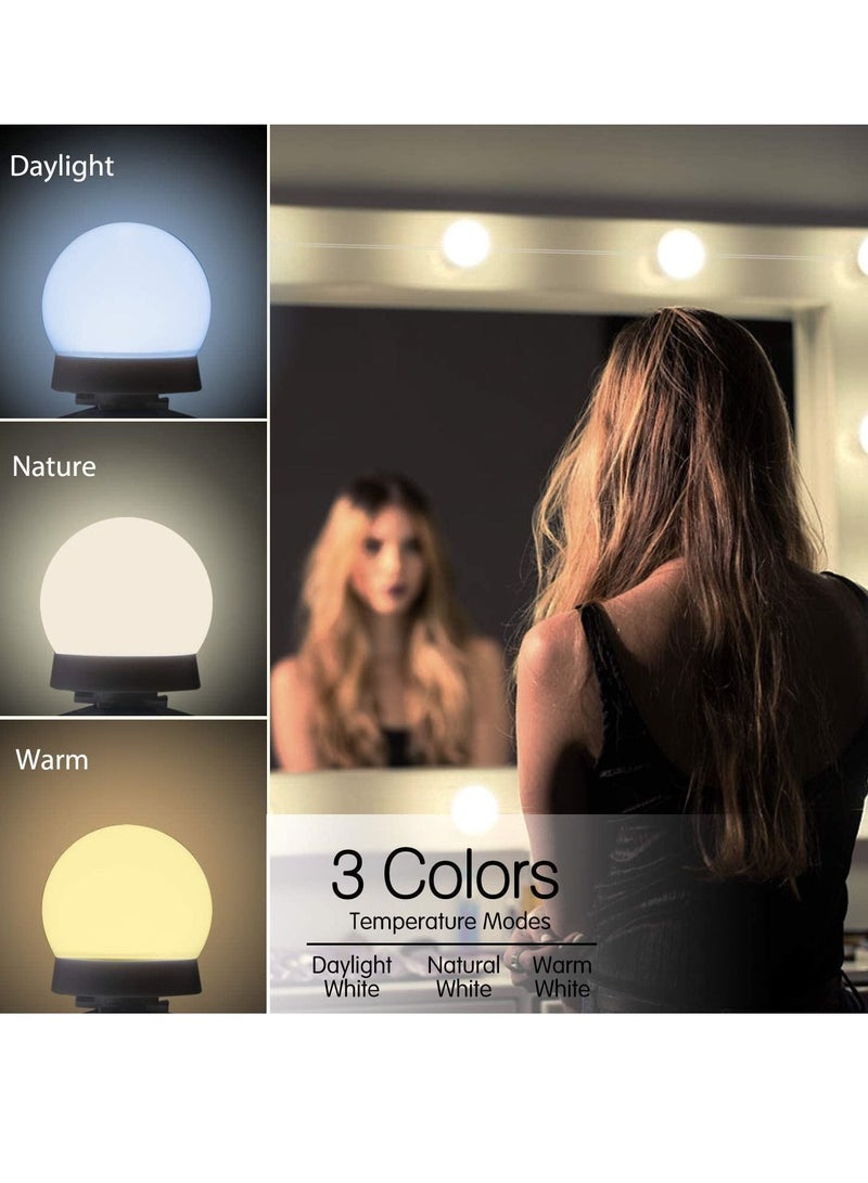 Hollywood Style LED Vanity Mirror Lights Kit with 10 Dimmable Light Bulbs For Makeup Dressing Table and Power Supply Plug in Lighting Fixture strip Vanity Mirror Light White - Image 2