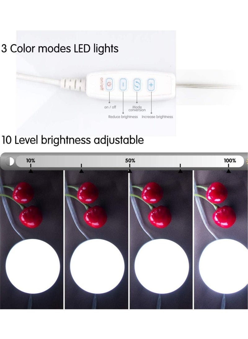 Hollywood Style LED Vanity Mirror Lights Kit with 10 Dimmable Light Bulbs For Makeup Dressing Table and Power Supply Plug in Lighting Fixture strip Vanity Mirror Light White - Image 3