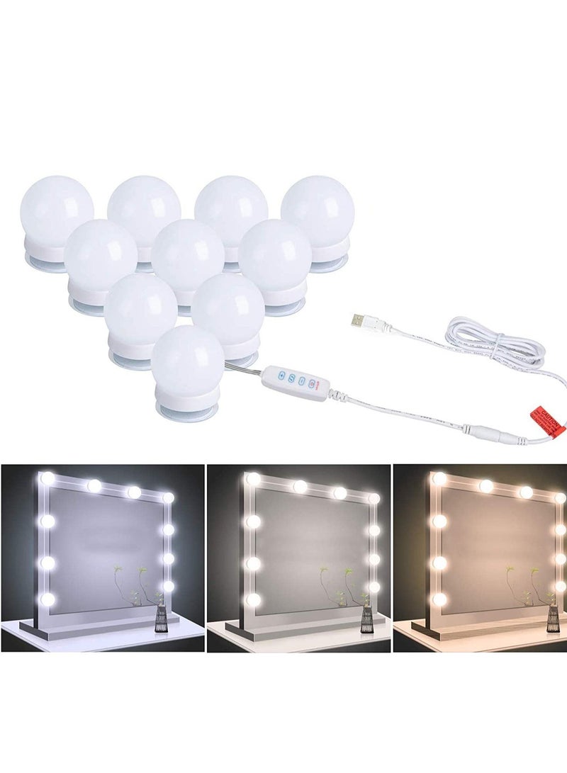 Hollywood Style LED Vanity Mirror Lights Kit with 10 Dimmable Light Bulbs For Makeup Dressing Table and Power Supply Plug in Lighting Fixture strip Vanity Mirror Light White - Image 5