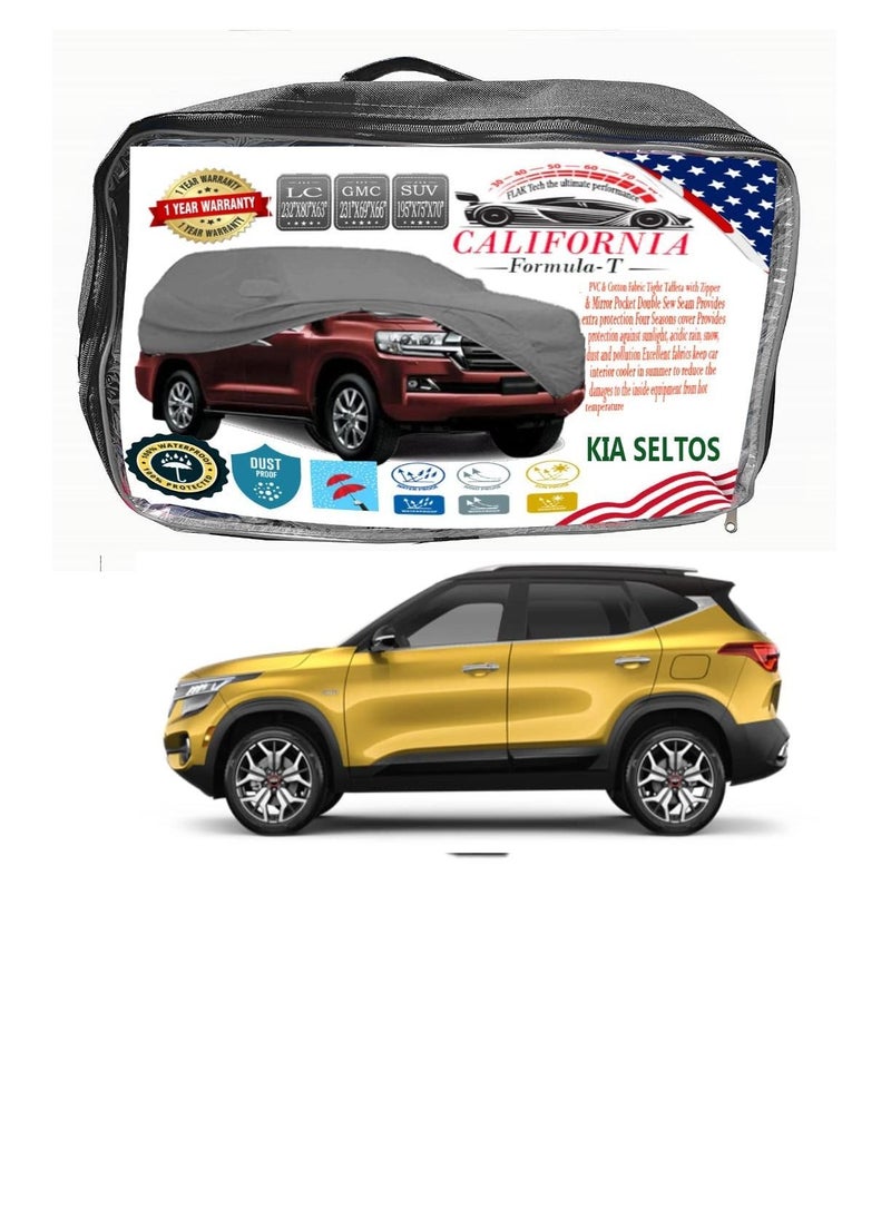 California formula-T California Car body Cover Windproof  Scratch Resistant Cover with Working Gloves  KIA SELTOS 