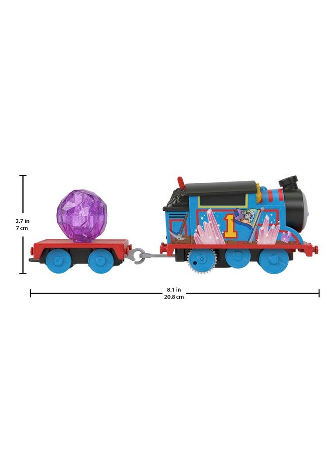 THOMAS & FRIENDS مجموعة قطار توماس وأصدقائه الكهربائية - مغامرة الكهوف الكريستالية مع توماس، جسر متأرجح و 8 أقدام من المسار للأطفال في سن ما قبل المدرسة من عمر 3 سنوات فما فوق - Image 3