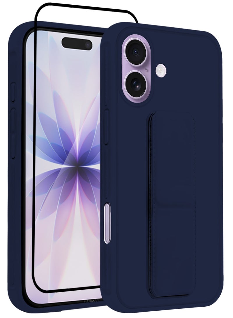 2 Packs Premium PU Leather Case for iPhone 17 with Stand Function Shockproof and Anti Scratch Finger Grip with 3D Screen Protector - Image 1