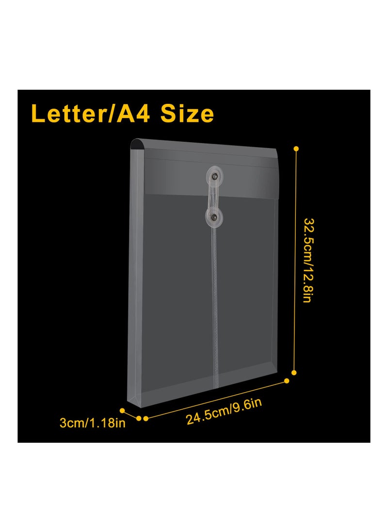 Generic Clear A4 Plastic Wallets Folder - Waterproof Document Envelopes with 3cm Expansion and String Tie Closure, Ideal for Office, School, and Travel (20 Pack)  - Image 4