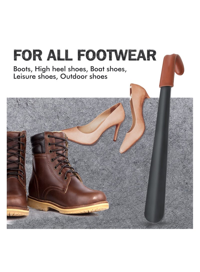 KHAJUL Shoe Horn Long Handle for Seniors,Metal Long Shoehorn Boot Horn for Boots,42CM Boot Horn with Leather Handle Extra Long Shoe Horn for Men Women Kids - Image 4